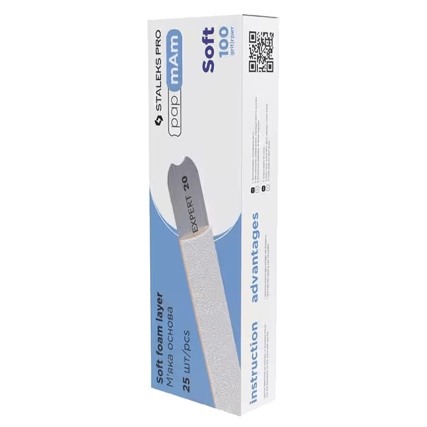 White disposable papmAm files for straight nail file (soft base) EXPERT 20 -DFCE-20