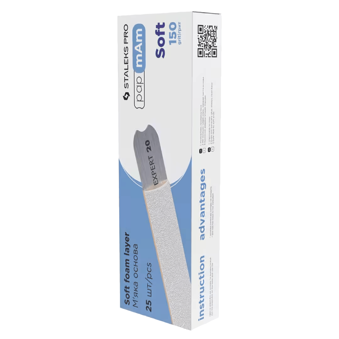 White disposable papmAm files for straight nail file (soft base) EXPERT 20 -DFCE-20