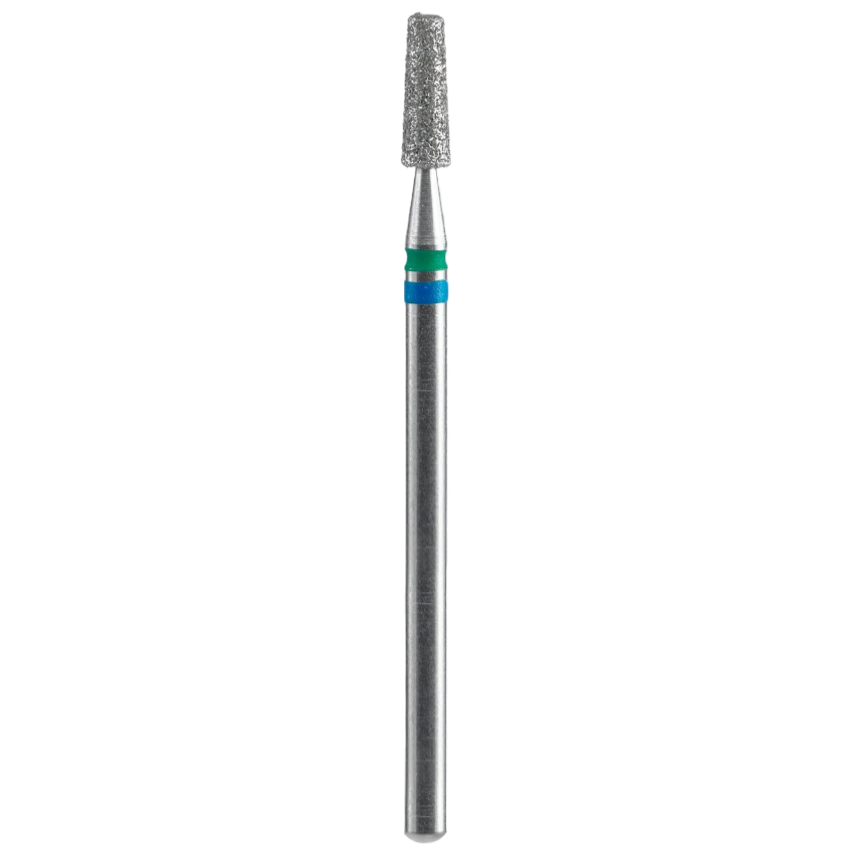 Diamond nail drill bit, "duo cone", blue-green, head diameter 2,5 mm / working part 8mm -FA70BG025/8