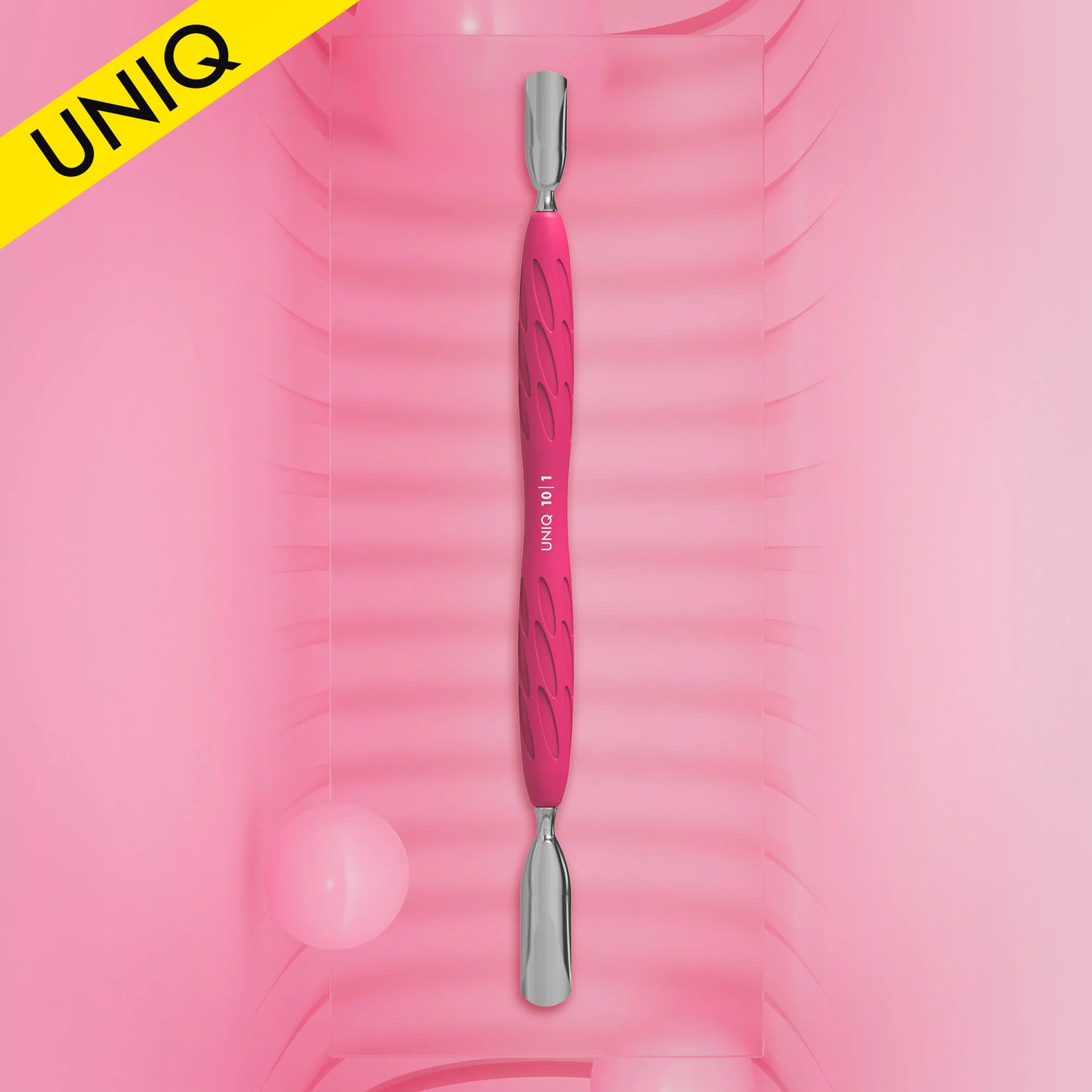 Manicure Pusher With Silicone Handle "Gummy" UNIQ 10 TYPE 1 (Wide Rounded Pusher + Narrow Rounded Pusher) -PQ-10/1
