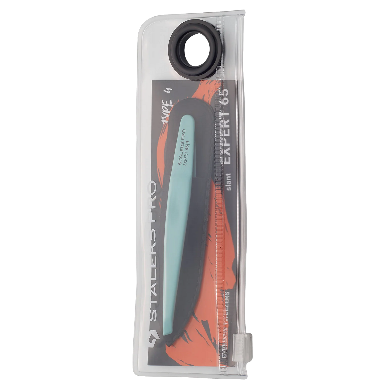 Eyebrow tweezers PRO EXPERT 65 TYPE 4 (slant) blue color -TE-65/4