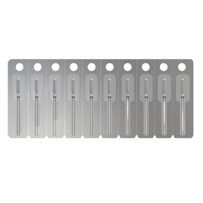 Diamond nail drill bit, "rounded cylinder", blue, head diameter 2,5 mm / working part 10 mm - FA30B025/10