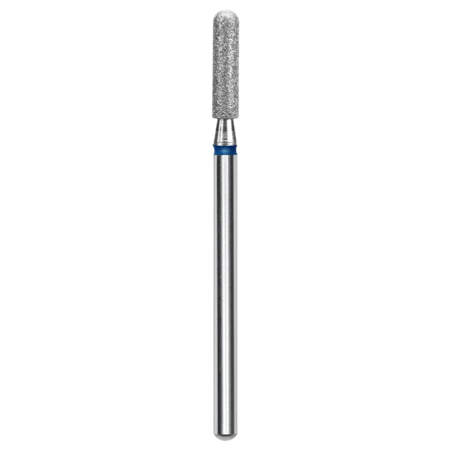 Diamond nail drill bit, "rounded cylinder", blue, head diameter 2,5 mm / working part 10 mm - FA30B025/10