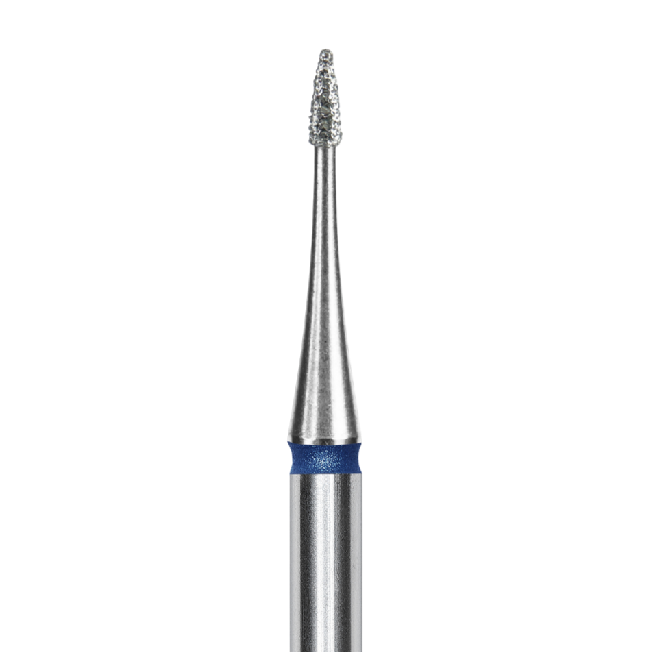 Diamond Nail Drill Bit, "Flame" Mini, Blue, EXPERT Head Diameter 1/3 mm -FA12B010/3