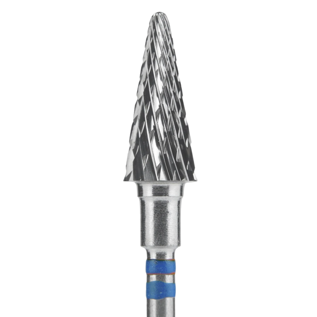 Carbide nail drill bit for left-handed users, "cone", blue, head diameter 6 mm/ working part 14 mm (#206) -FT73B060/14