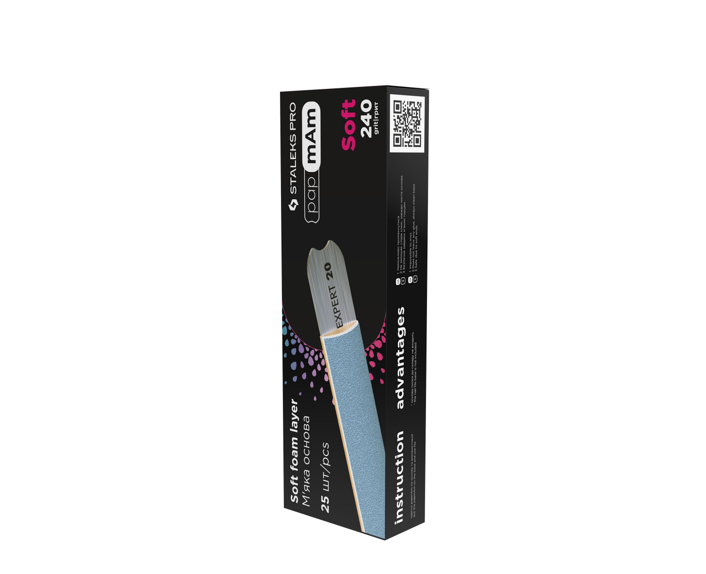 Disposable papmAm files for straight nail file (soft base) EXCLUSIVE 20 100 grit (30 pcs) - DFCX-20