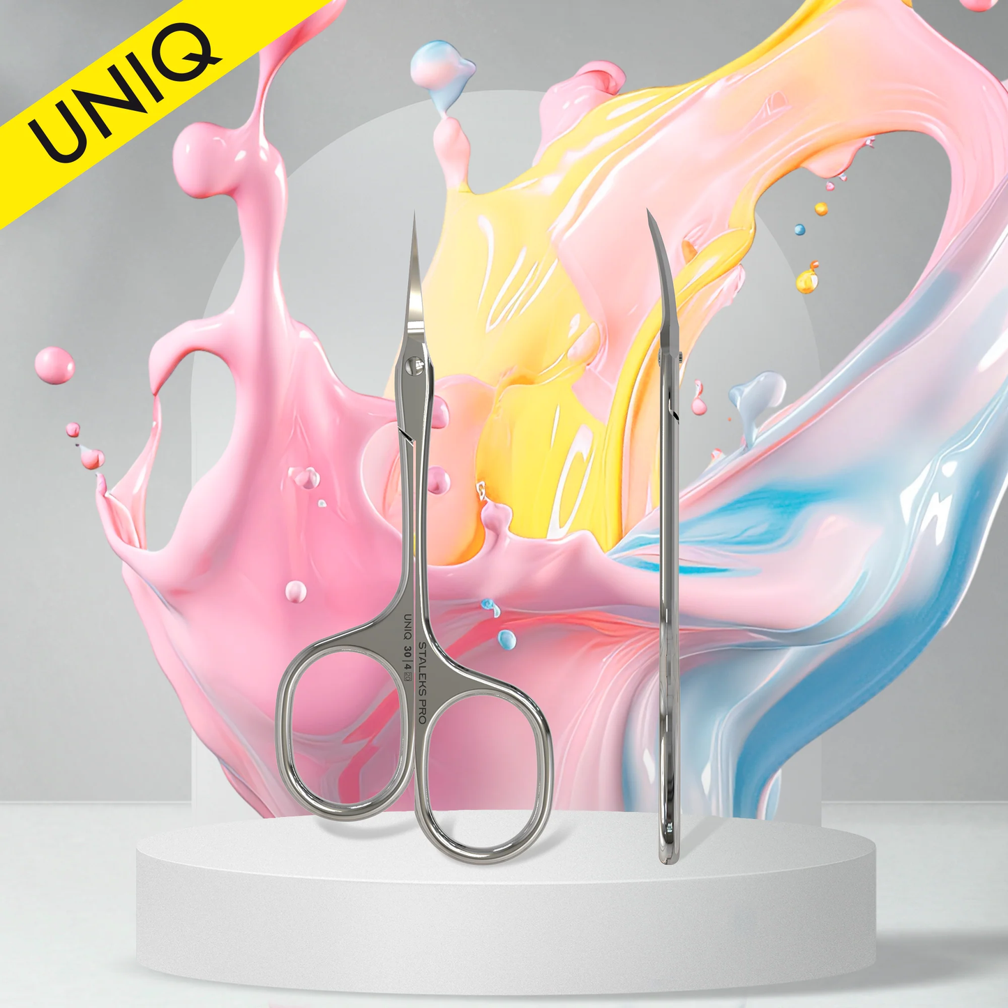 Professional Cuticle Scissors "Asymmetric" UNIQ 30 TYPE 4 -SQ-30/4
