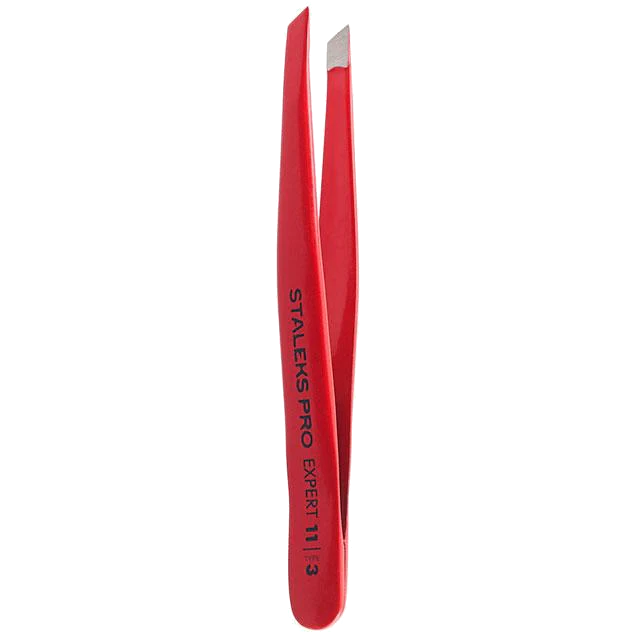 Eyebrow tweezers EXPERT 11 TYPE 3 (wide slant) red colour - TE-11/3R