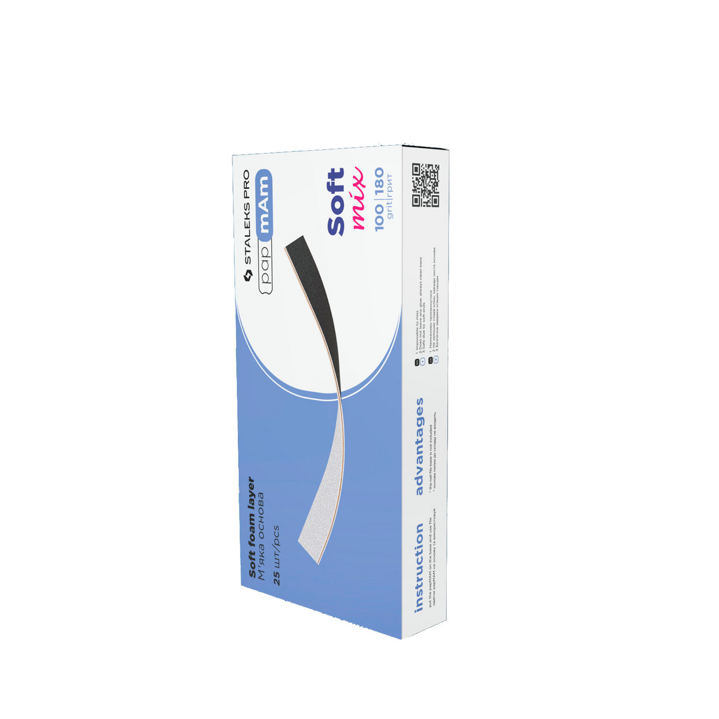 Disposable double-sided files papmAm Mix EXPERT (soft foam layer) 180/240 grit (25 pcs) -DFCEMIX-20
