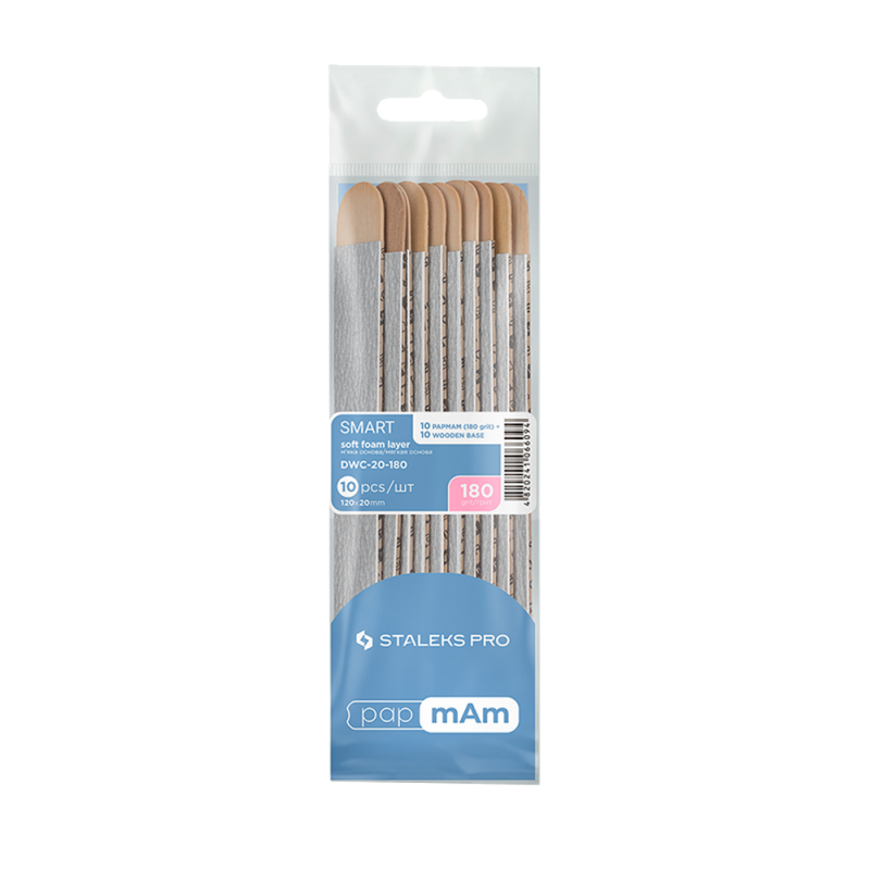 Disposable files papmAm (soft base) on a wooden base Staleks Pro Smart 20 (10 pcs) -DWC-20