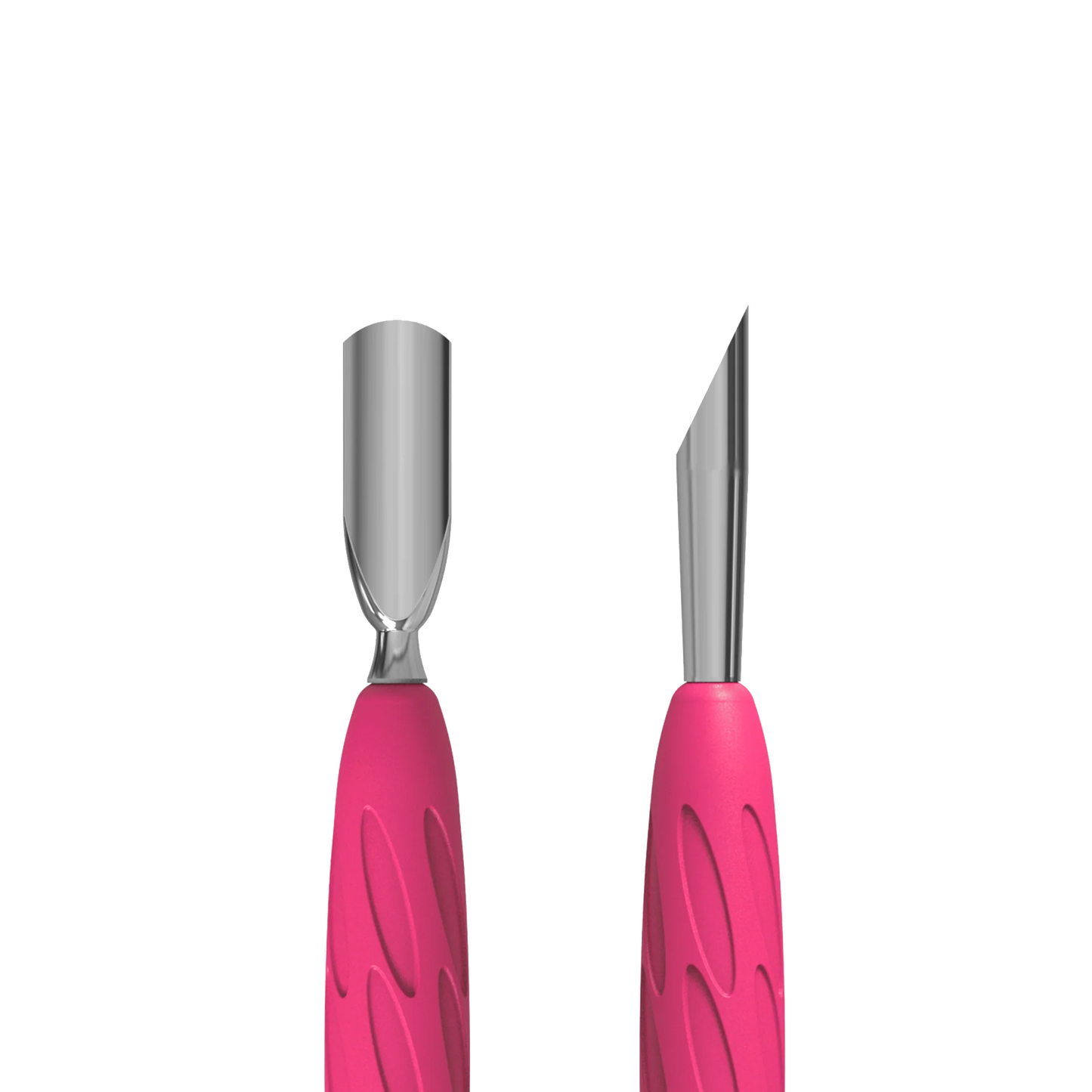 Manicure Pusher With Silicone Handle "Gummy" UNIQ 10 TYPE 2 (Narrow Rounded Pusher + Slanted Pusher) -PQ-10/2