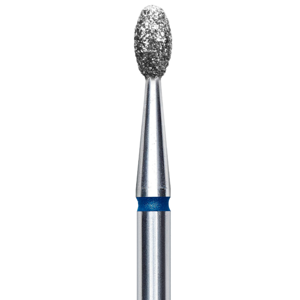 Diamond nail drill bit, "olive", blue, head diameter 2.5 mm/working part 5 mm -FA130B025/5