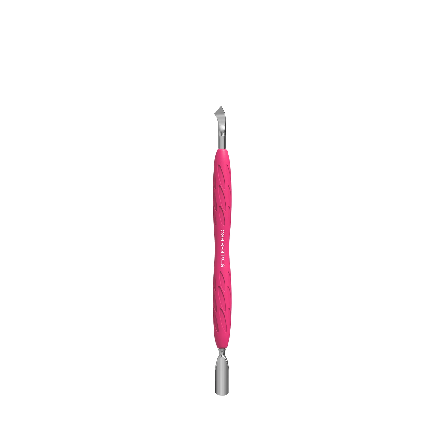 Manicure Pusher With Silicone Handle "Gummy" UNIQ 10 TYPE 4.2 (Narrow Rounded Pusher + Bent Blade) -PQ-10/4.2