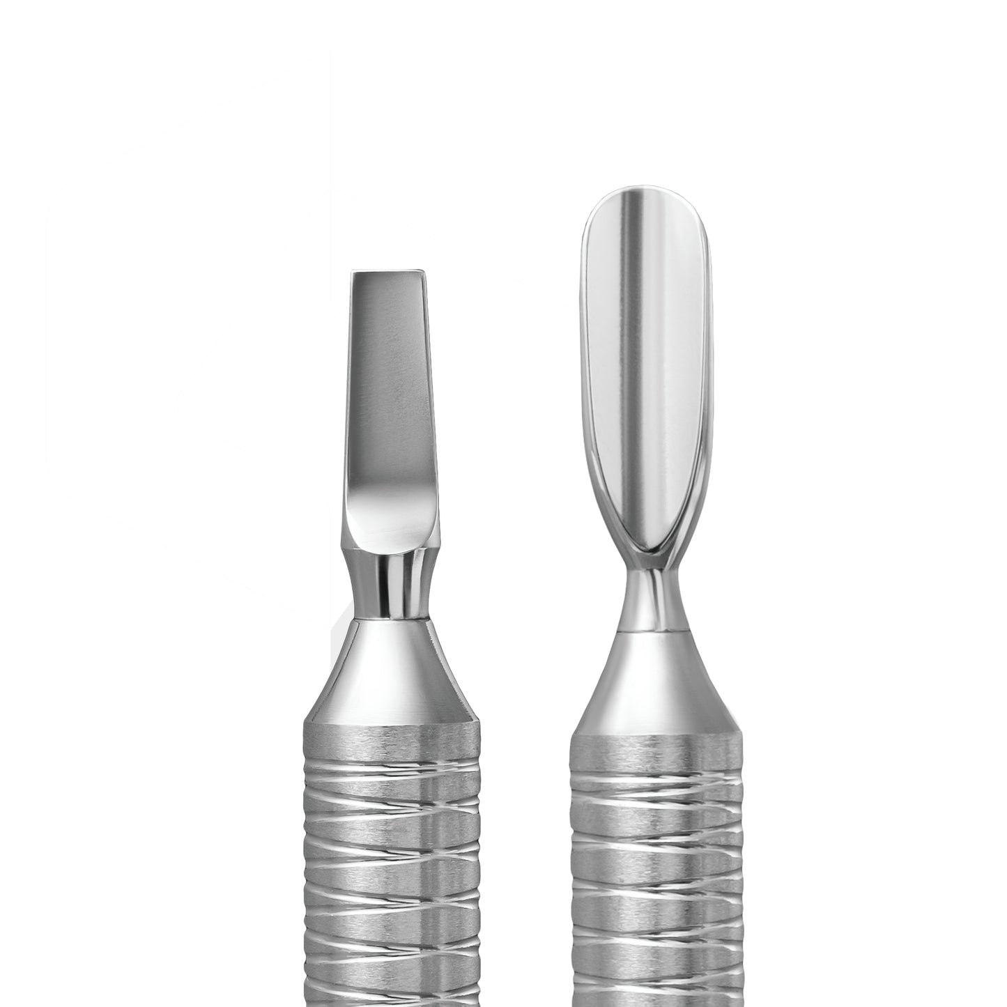 Hollow manicure pusher EXPERT 100 TYPE 5 (rounded pusher + straight blade) -PE-100/5