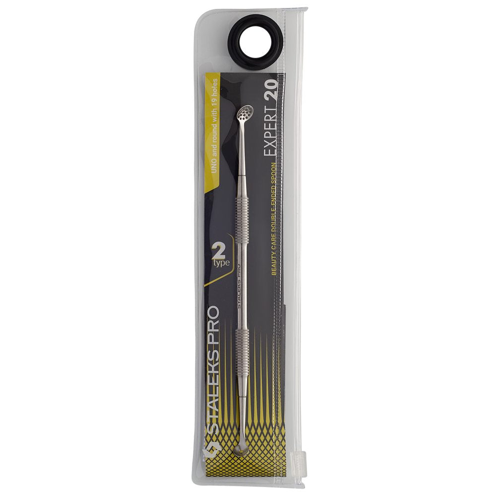 Beauty care double-ended spoon EXPERT 20 TYPE 2 (UNO and round with 19 holes) -ZE-20/2