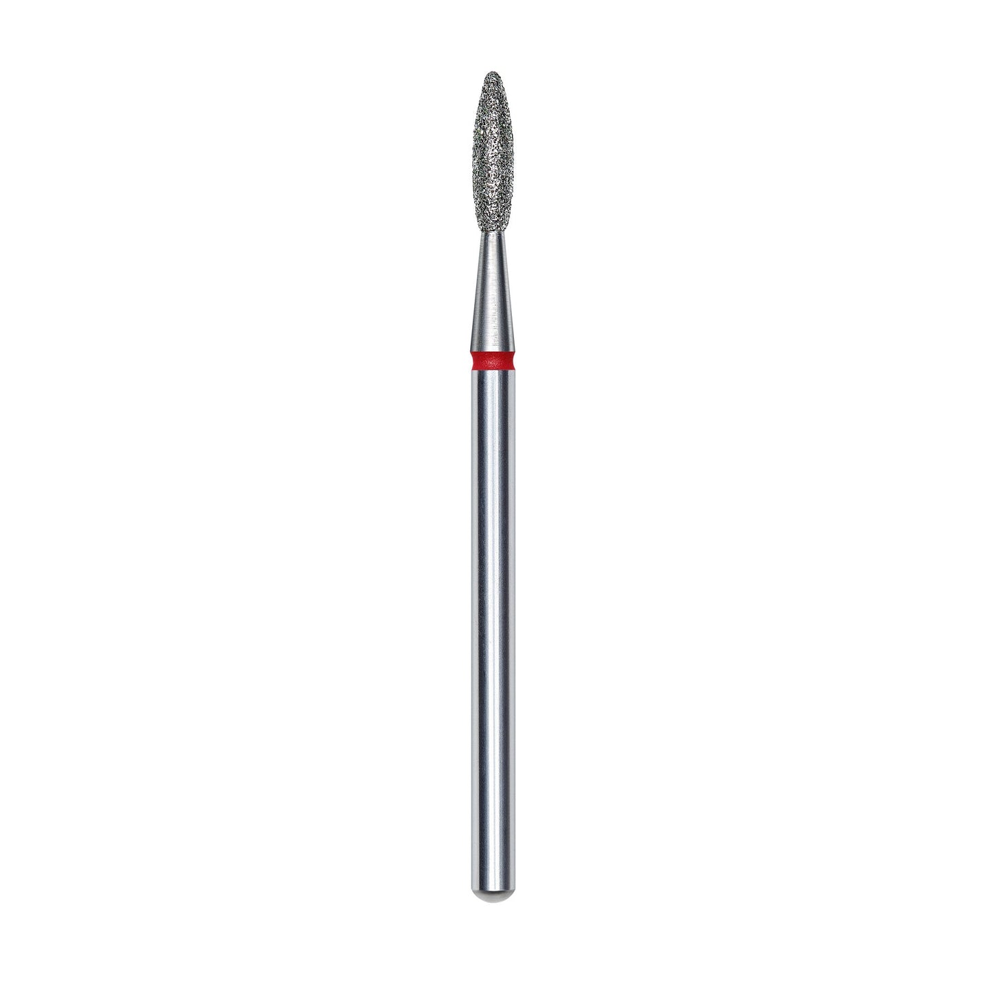 Diamond nail drill bit, "flame", red, head diameter 2,1 mm/ working part 8 mm -FA10R021/8