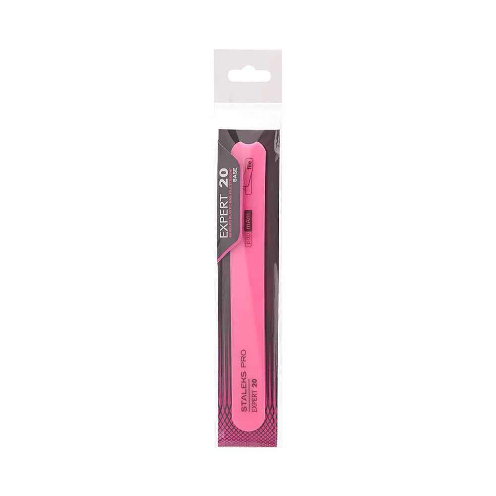 Beveled plastic nail file, straight (base) EXPERT 20- SPBE-20
