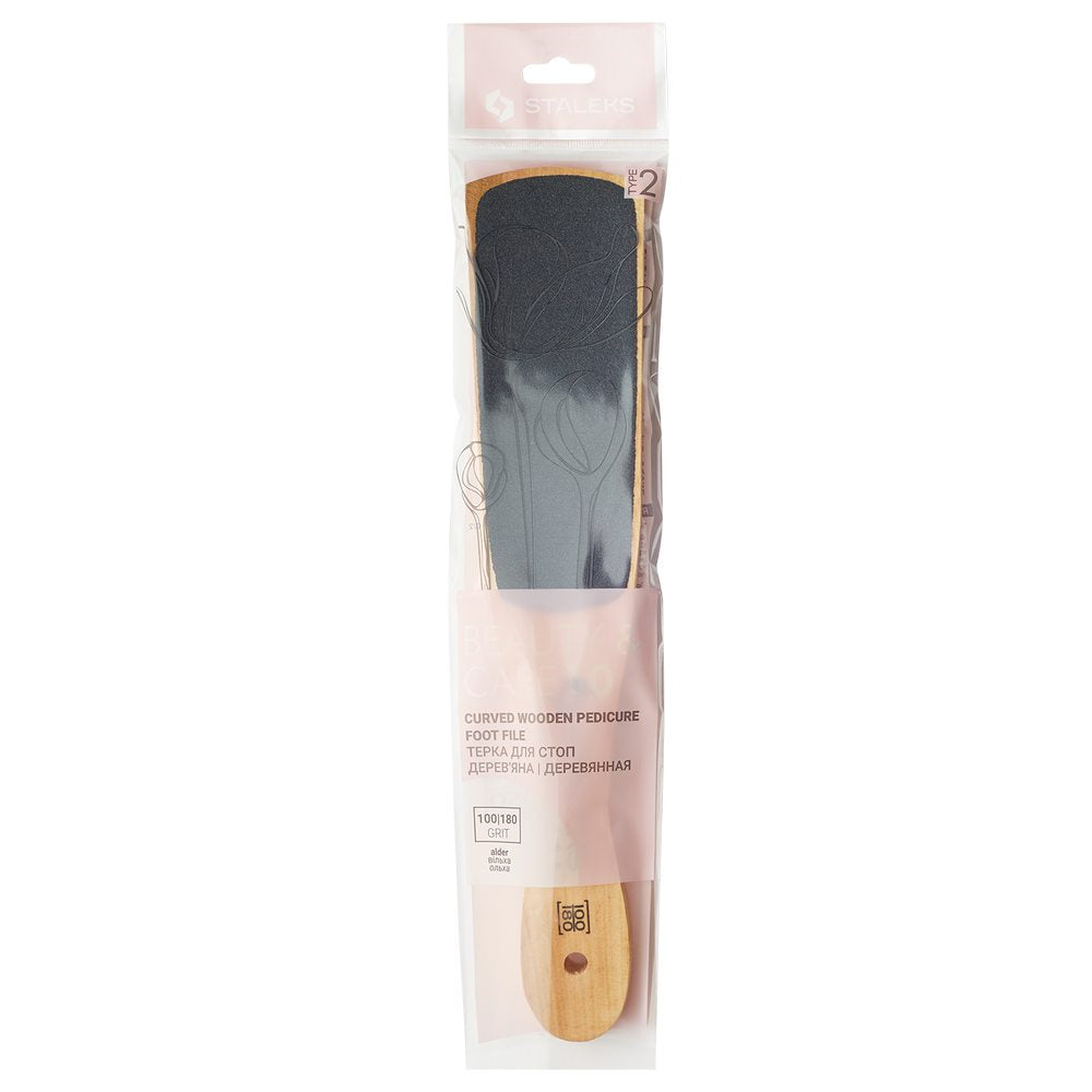 Wooden pedicure foot file BEAUTY & CARE 10 TYPE 2 (100/180) -ABC 10/2