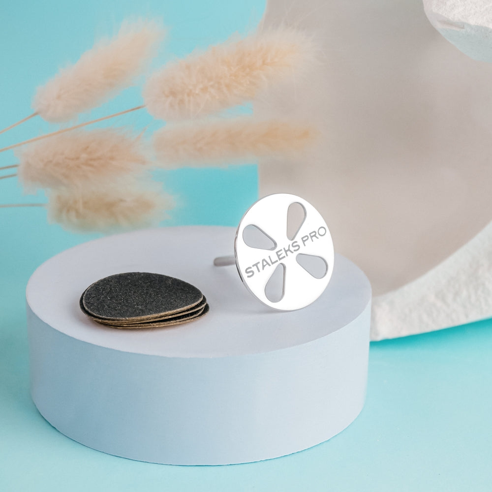 Pedicure disc PODODISC STALEKS PRO L and set of disposable file 180 grit 5 pc (25 mm) -PDset-25