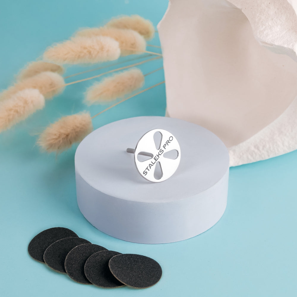 Pedicure disc PODODISC STALEKS PRO L and set of disposable file 180 grit 5 pc (25 mm) -PDset-25