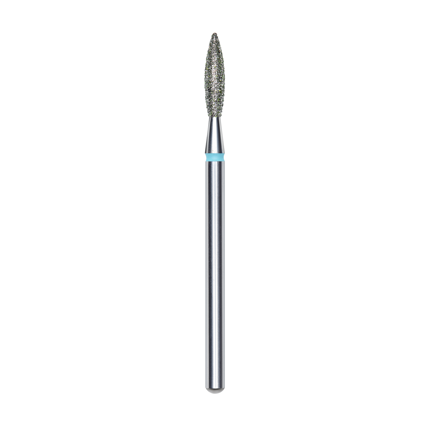 Diamond nail drill bit, "flame" , blue, head diameter 2.3 mm/ working part 10 mm -FA10B023/10