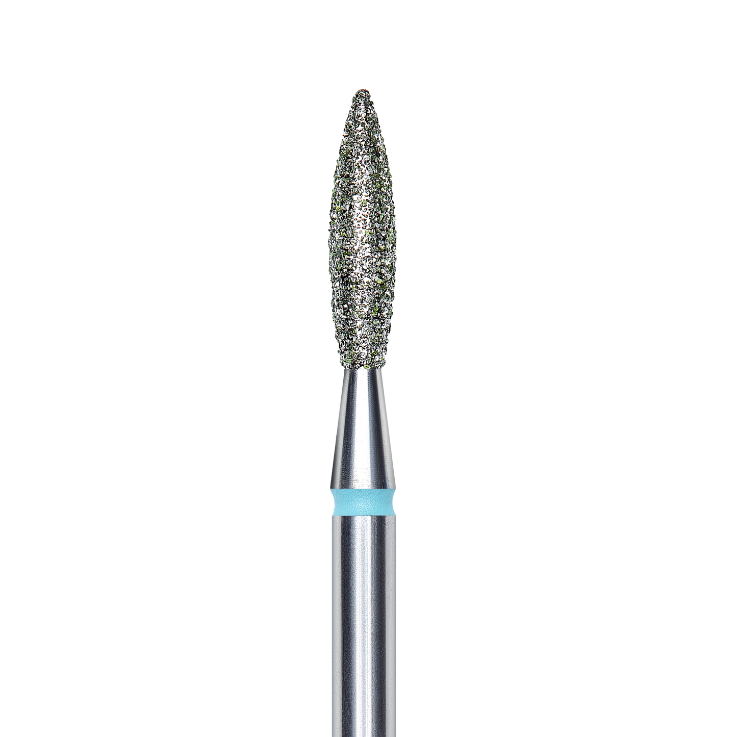 Diamond nail drill bit, "flame" , blue, head diameter 2.3 mm/ working part 10 mm -FA10B023/10