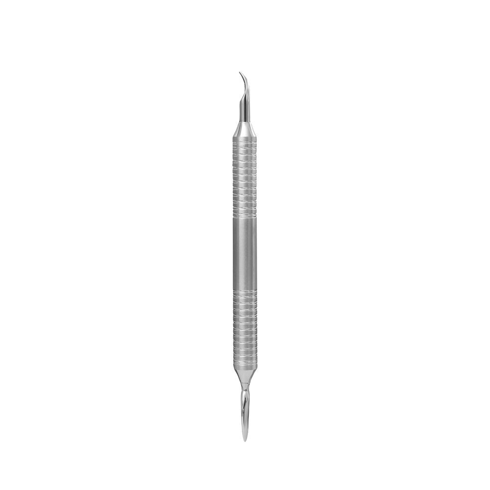 Hollow manicure pusher EXPERT 100 TYPE 4.2 (rounded pusher and bent blade) -PE-100/4.2
