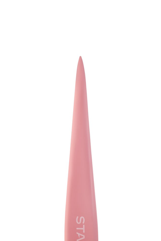 Eyebrow tweezers BEAUTY & CARE 11 TYPE 5 (point), pink color - TBC-11/5