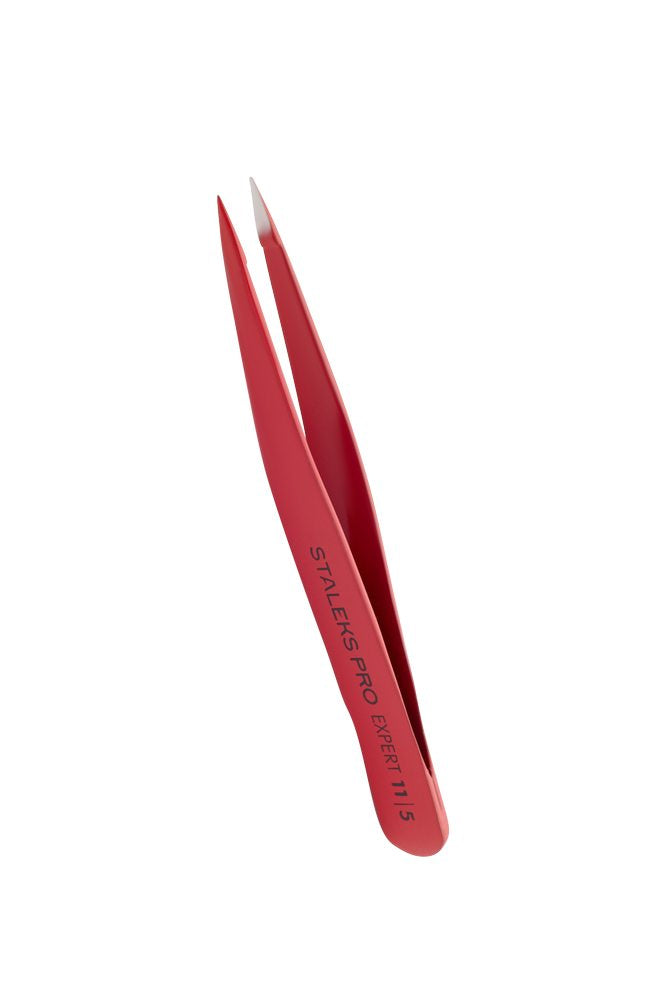Eyebrow tweezers EXPERT 11 TYPE 5 (point) red color- TE-11/5r