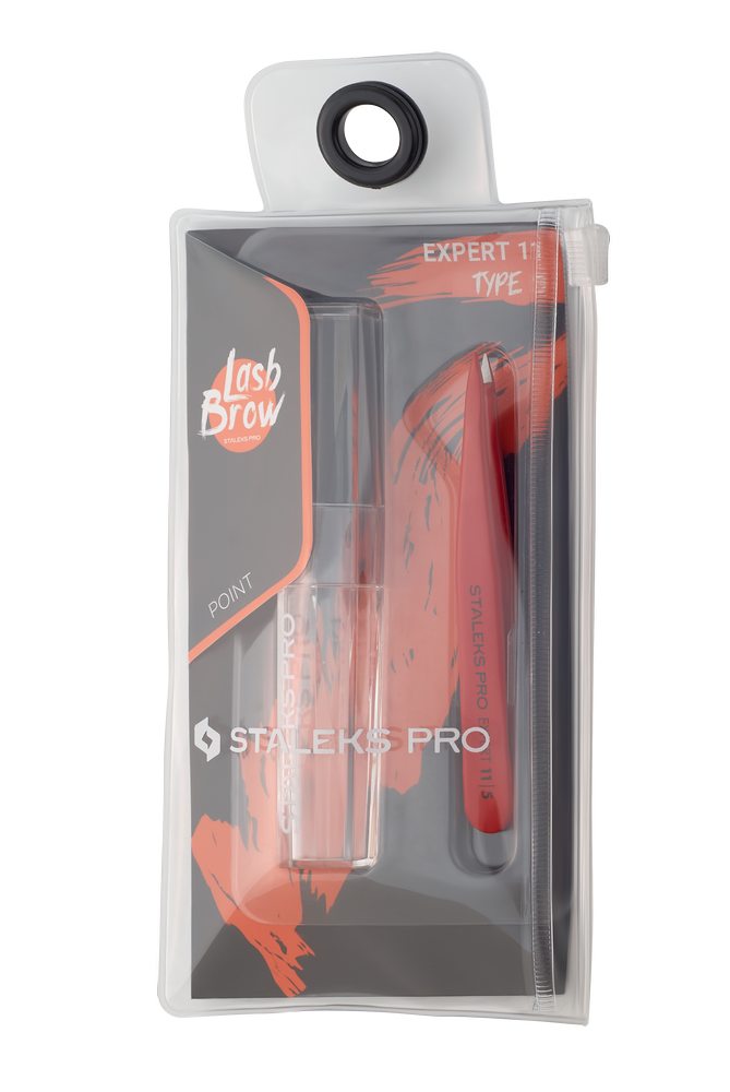 Eyebrow tweezers EXPERT 11 TYPE 5 (point) red color- TE-11/5r