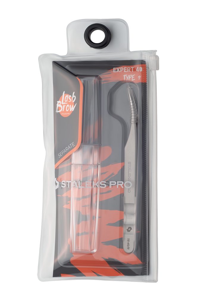 Professional eyelash tweezers EXPERT 40 TYPE 11 (curved)- TE-40/11