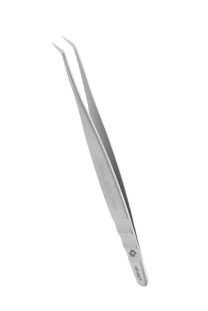 Professional eyelash tweezers EXPERT 40 TYPE 1 (L-shaped,50′) - TE-40/1