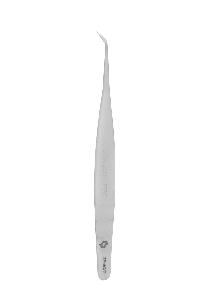 Professional eyelash tweezers EXPERT 40 TYPE 1 (L-shaped,50′) - TE-40/1