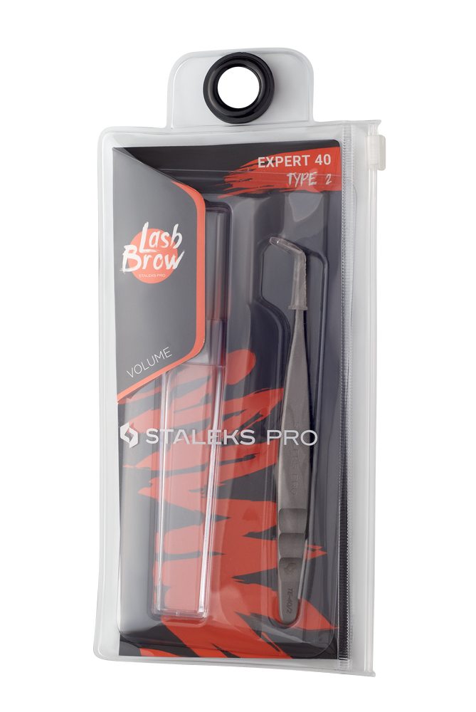 Professional eyelash tweezers EXPERT 40 TYPE 2 (L-shaped,70′)- TE-40/2
