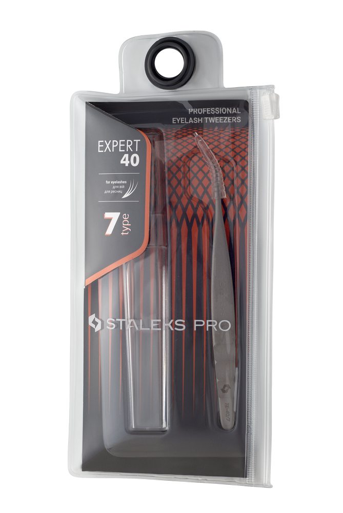 Professional eyelash tweezers EXPERT 40 TYPE 7 (curved)- TE-40/7