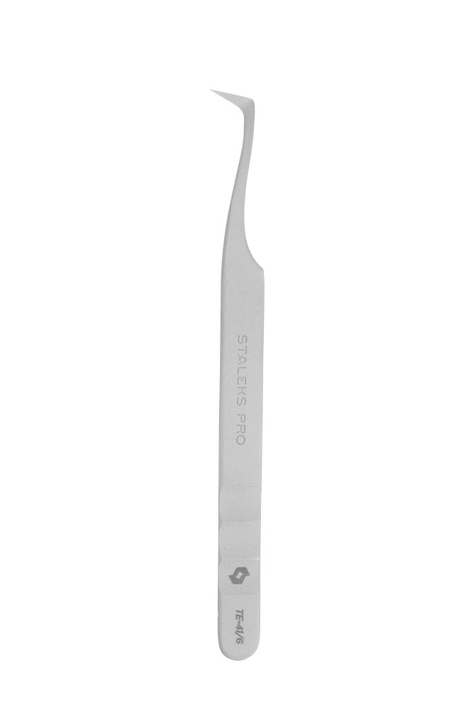 Professional eyelash tweezers EXPERT 41 TYPE 6 (curved tweezers for volume extension,75′) TE-41/6