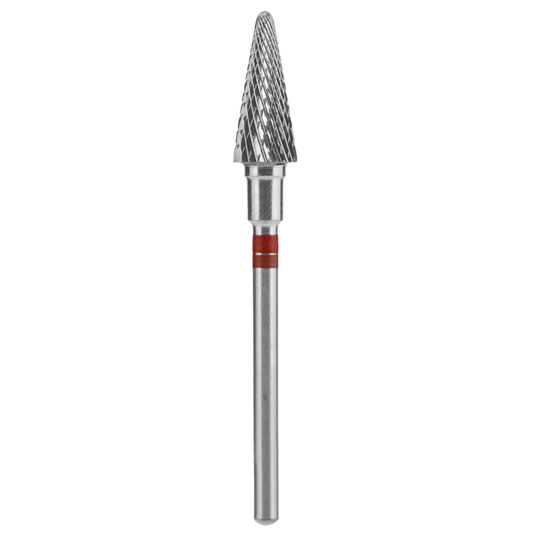 Carbide nail drill bit for left-handed users, "cone", red, head diameter 6 mm/ working part 14 mm (#205) -FT73R060/14