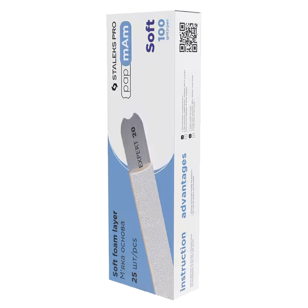 White disposable papmAm files for straight nail file (soft base) EXPERT 20  -DFCE-20