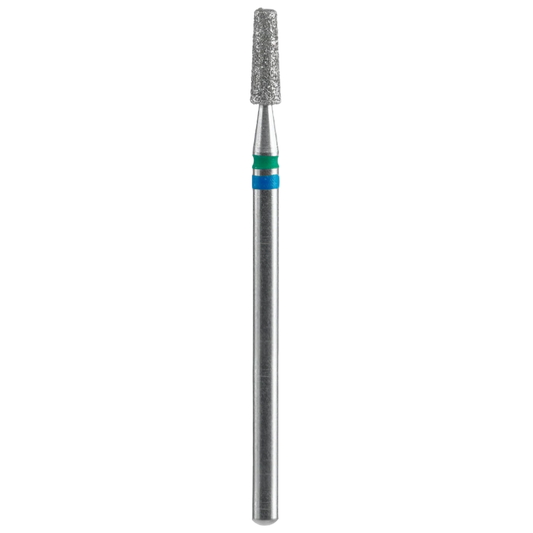 Diamond nail drill bit, "duo cone", blue-green, head diameter 2,5 mm / working part 8mm -FA70BG025/8