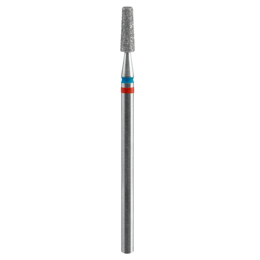 Diamond nail drill bit, "duo cone", red-blue, head diameter 2,5 mm / working part 8 mm - FA70RB025/8