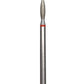 Diamond nail drill bit, "flame" , red, head diameter 2,3 mm/ working part 10 mm -FA10R023/10