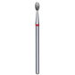 Diamond nail drill bit, "olive", red, head diameter 2.5 mm/working part 5 mm -FA130R025/5