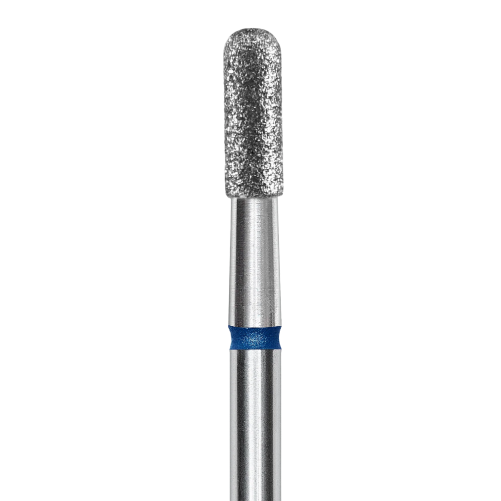 Diamond nail drill bit, "cylinder", blue, head diameter 2.5 mm/working part 6.5 mm -FA30B023/6.5