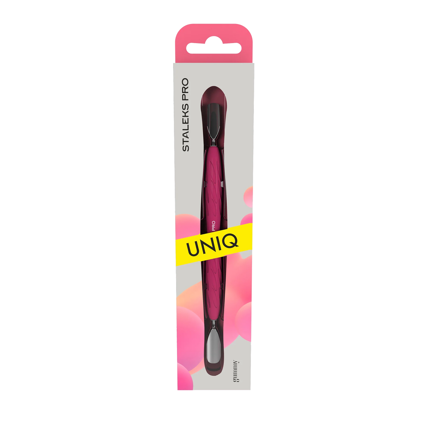 Manicure Pusher With Silicone Handle "Gummy" UNIQ 10 TYPE 1 (Wide Rounded Pusher + Narrow Rounded Pusher) -PQ-10/1