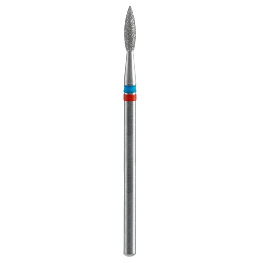 Diamond nail drill bit, "duo flame", red-blue, head diameter 2,1 mm / working part 8 mm - FA11RB021/8