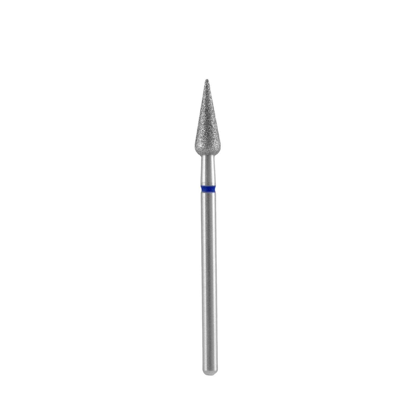 Diamond nail drill bit, pointed "rounded pear" , blue, head diameter 4 mm/ working part 12 mm -FA100B040/12