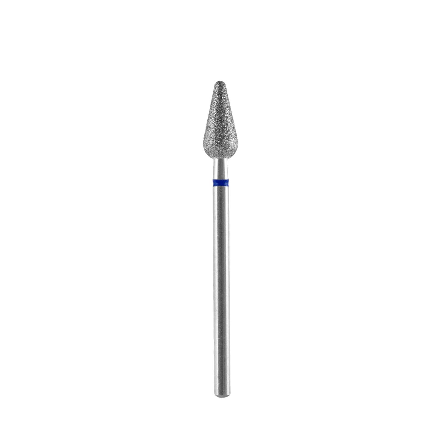 Diamond nail drill bit, pointed "rounded pear" , blue, head diameter 5 mm/ working part 12 mm -FA101B050/12