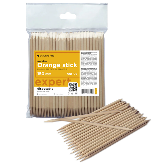 Orange stick STALEKS PRO for manicure, wooden 150 mm (100 pcs) - DOS-10/100