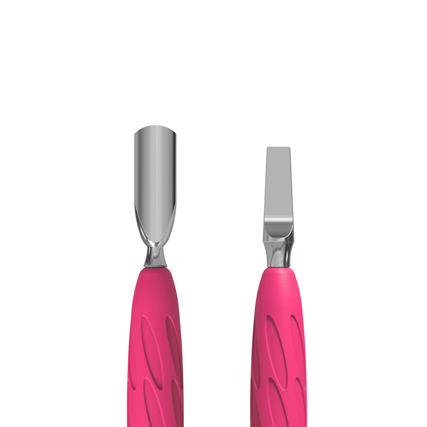 Manicure Pusher With Silicone Handle "Gummy" UNIQ 10 TYPE 5 (Narrow Rounded Pusher + Wide Blade) PQ-10/5