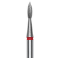 Diamond nail drill bit, "pointed flame", red, head diameter 1.8 mm/working part 8 mm -FA11R018/8